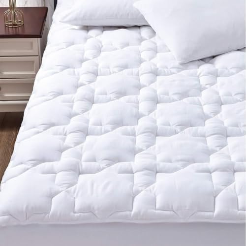 CozyLux Queen Mattress Pad, Cotton Top, 450 GSM Down Alternative Fill by CozyLux