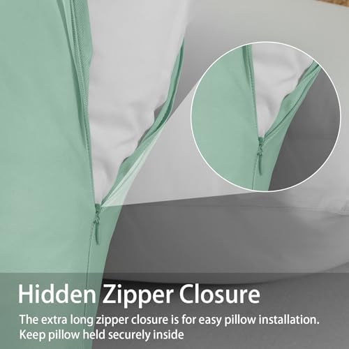 WhatsBedding Cooling Body Pillow Cover, Zipper Closure, Milky Green - Image 5