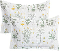 Lady Ann Quilted Pillow Shams Standard Size 20x26, 2-Piece Yellow Floral & by LadyAnn