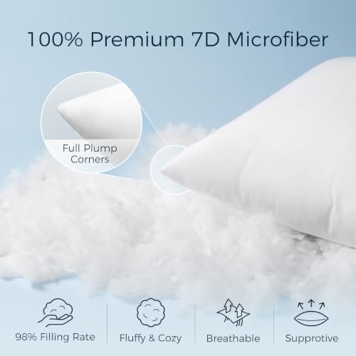 Phantoscope 26x26 Pillow Insert, Soft Lumbar Support Pillow - Image 3