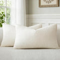 a moment Ivory Chenille Throw Pillow Covers 12x20 Inch Pack of 2 Modern by amoment