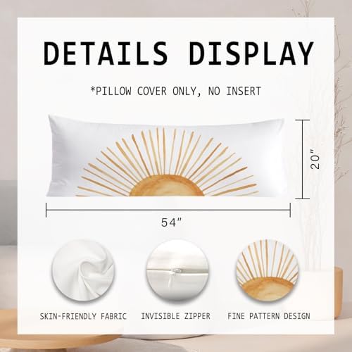 Boho Sun Sunset Sunrise 20x54 Body Pillow Cover, Boho Sunshine Nursery Decor - Image 2