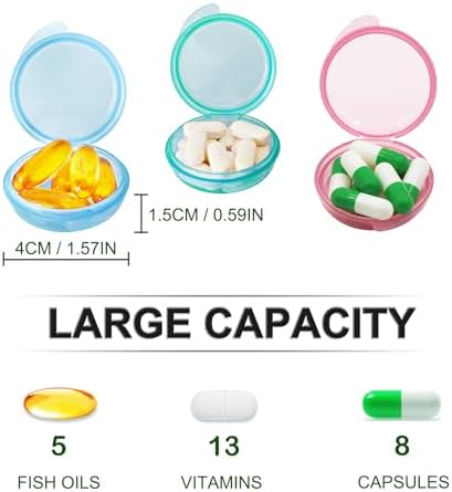 Small Pill Box, Daily Mini Pill Organizer Portable - Image 3