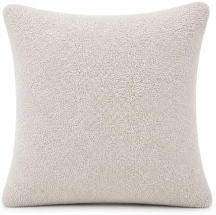 REAFORT Sherpa Euro Sham Cover 26"x26", Zipper Closure by Reafort