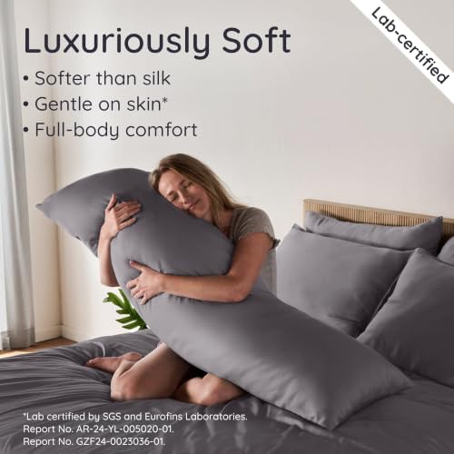 Bambaw 100% Viscose Derived from Bamboo Body Pillow Case 20x54 – Cooling - Image 4