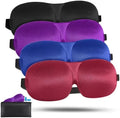 4 Pack Sleep Mask for Women and Men Adjustable Blackout 3D Eye Masks for Sleep by Lainlight