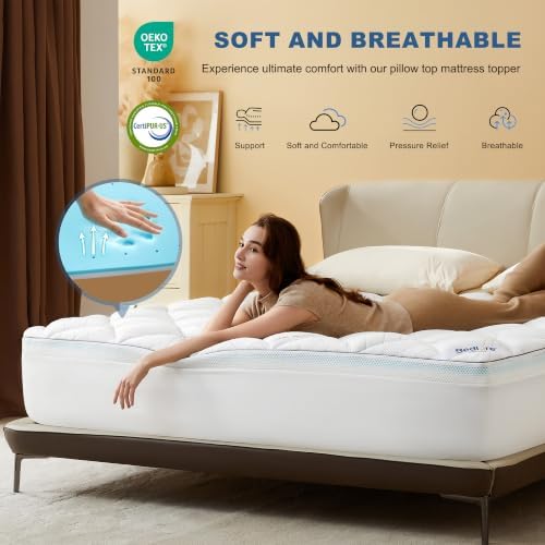 Bedlore Queen Mattress Topper 4-Inch Dual Layer Memory Foam Mattress Topper - Image 4