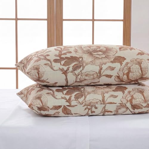 Bedorm 100% Cotton Pillowcases Set of 2 Standard Size Floral Pillow Cover - Image 7
