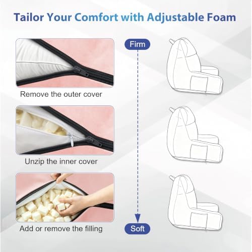 IPYNBAP Back Pillow for Bed Sitting up, Reading Pillow, 24 Inch - Image 5