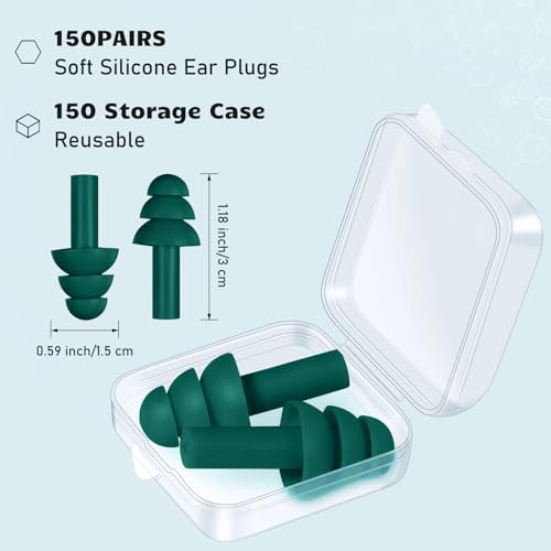 Tondiamo 150 Pairs Ear Plugs Bulk Individually Wrapped Earplug - Image 2