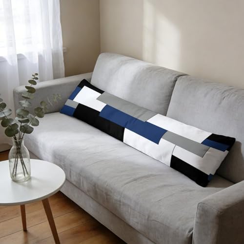 Dark Blue Geometric Body Pillow Cover Pillowcase - Image 4