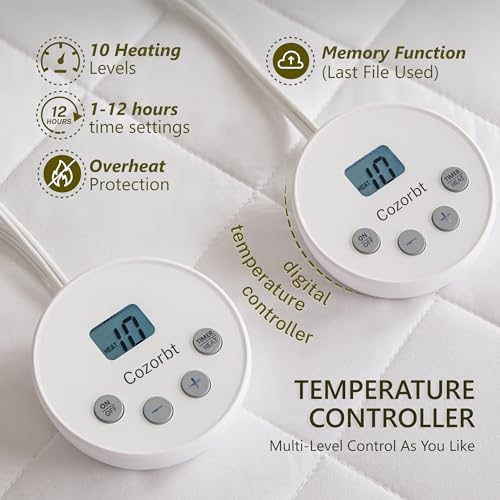 Heated Diamond Quilted Mattress Pad, Queen Size Dual Control, Soft Bed Warmer - Image 5