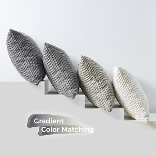 Topfinel Neutral Room Decor Throw Pillows Covers-Multi Gray Combo 20" x 20" Set - Image 6