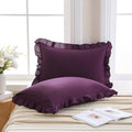 Merryword Dark Purple Pillow Shams Purple Ruffle Standard Pillowcases Cute by Merryword