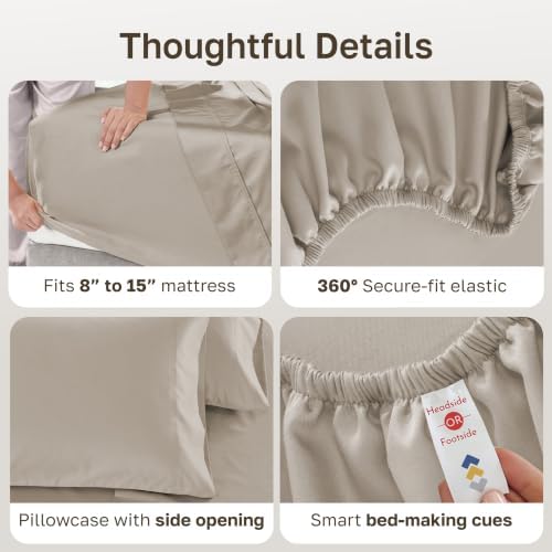 California Design Den 600 Thread Count Twin Size Sheets Set - Image 4