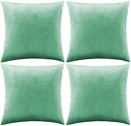 GIGIZAZA Decorative Throw Pillow Covers 16 x 16, Mint Turquoise Soft Pillow by GIGIZAZAFocusingonhomedecoration