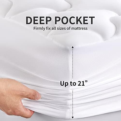 SLEEP ZONE Mattress Topper Full Size Mattress Pad, Cooling Quilted Fitted - Image 6