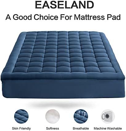 EASELAND California King Mattress Pad Pillow Top Mattress Topper Cotton Top - Image 2