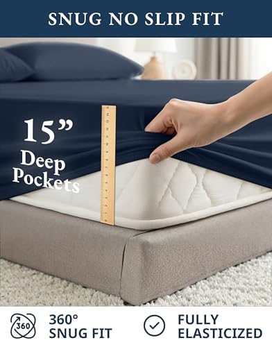 LANE LINEN Twin Sheet Set 100% Organic Cotton Cooling Soft 3pc - Image 7