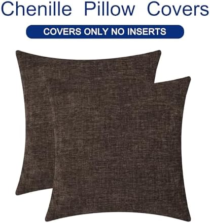 CaliTime Decorative Couch Throw Pillow Covers 20 X 20 Inches Coffee - Image 6