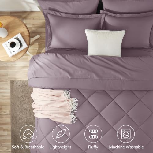 CozyLux Full Comforter Set 82"x86" Dusty Purple - Image 2