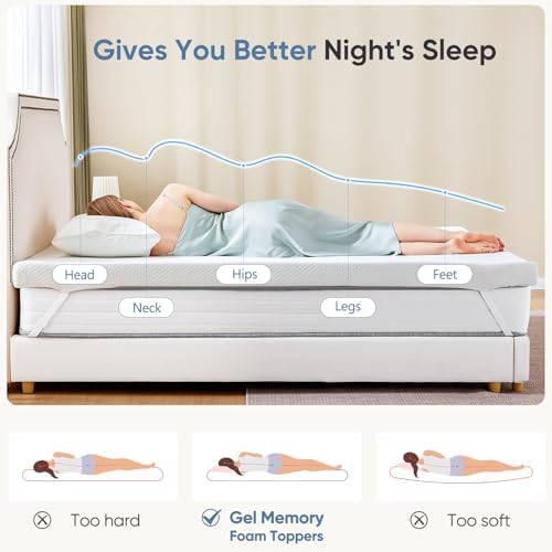 DUMOS 4 Inch Queen Memory Foam Mattress Topper Pad - Image 5