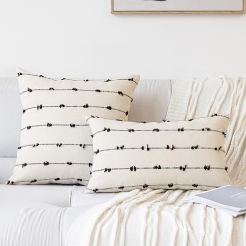YEENAASY Boho Throw Pillow Covers 12x20 Set of 2 Farmhouse Pillow Cases - Image 2