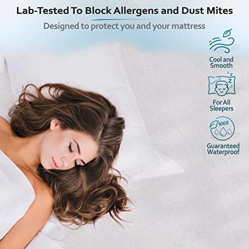 PlushDeluxe Waterproof Full Mattress Protector, Terry Cotton - Image 3