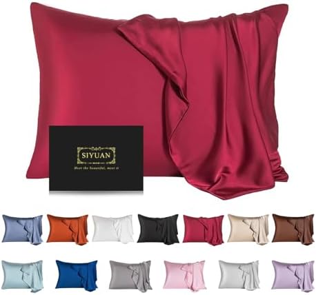 Mulberry Silk Pillowcase for Hair and Skin, Queen Size Cooling Silk Pillow Case by SIYUAN