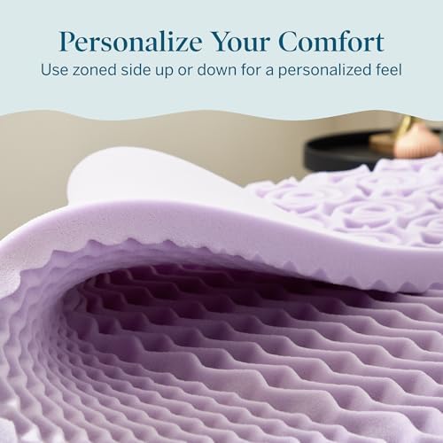 LUCID Lavender Infused 2 Inch Memory Foam Mattress Topper - Image 6