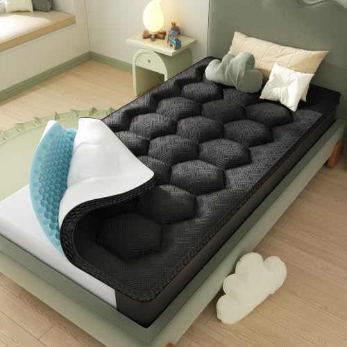 Dual Layer 4 Inch Twin Size Mattress Topper, Memory Foam Mattress Topper by Qocismile