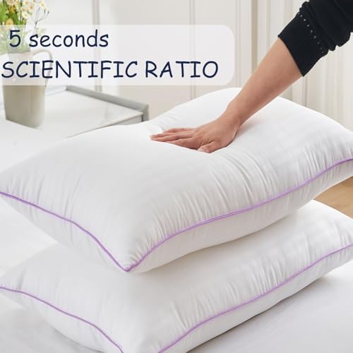Bed Pillows King Size Set of 2, side sleeper pillow, Down Alternative Fill - Image 2