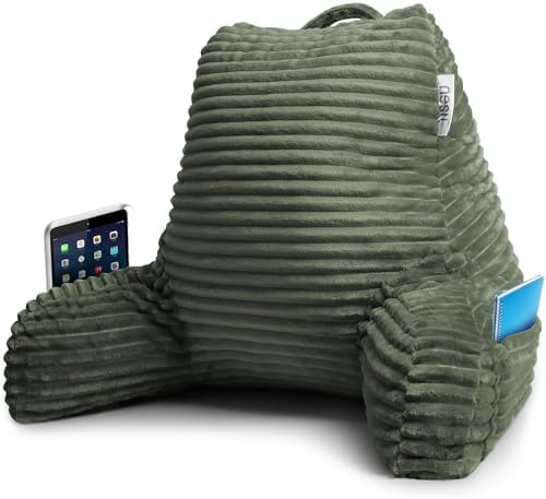 Nestl Reading Pillow with Shredded Memory Foam, Luxe Cut Plush Back Pillow by Nestl