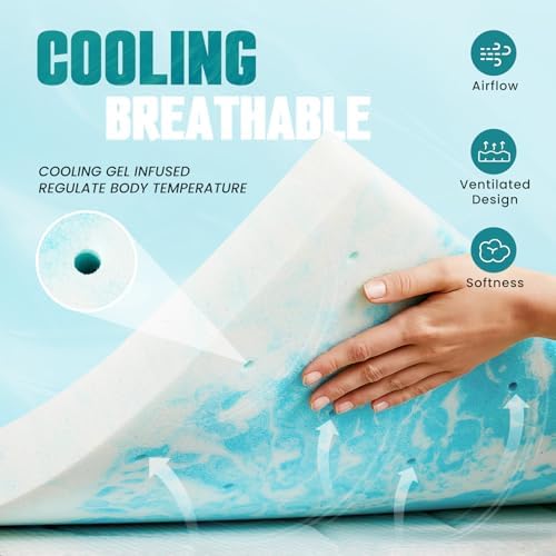4 Inch Mattress Toppers Memory Foam Cooling Gel Infused - Image 2