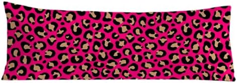 Hot Pink Y2K 2000s Leopard Body Pillow Covers 20x54, Y2K Room Decor, Trendy by Exqcom