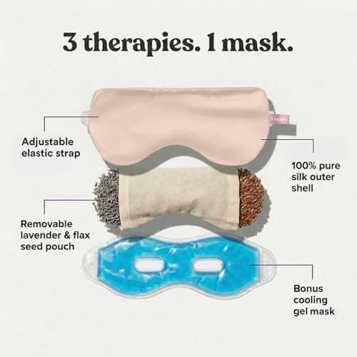ASUTRA Silk Eye Pillow for Sleep, Light Pink - Image 3