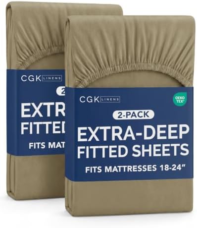 CGK Linens 2 Pack Extra Deep Full Fitted Sheets by CGKUnlimited