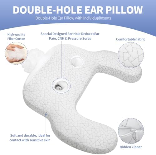 Dual-Hole Ear Piercing Pillow, 2 x 4 Cavities, Air-Layer Mesh - Image 6