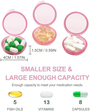 UHOUSE Small Pill Box, Daily Mini Pill Organizer Portable - Image 2