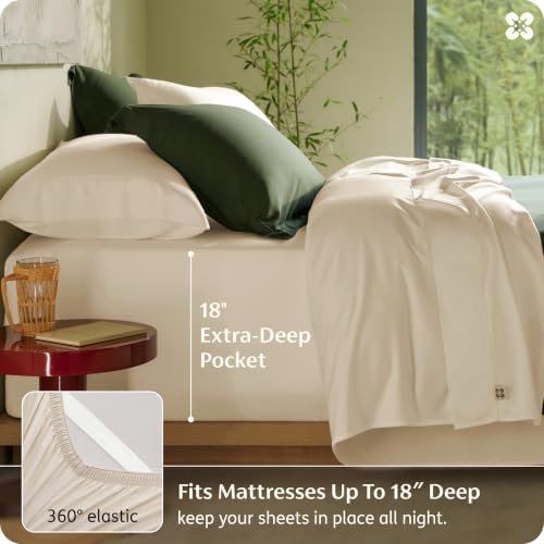 Bedsure PureWoven 100% Viscose Derived from Bamboo, Queen Sheets - Image 6