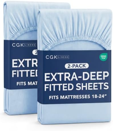 CGK Linens 2 Pack Extra Deep Full Fitted Sheets by CGKUnlimited