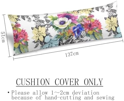Chinoiserie Body Pillow Cover Flowers Long Pillow Case - Image 3