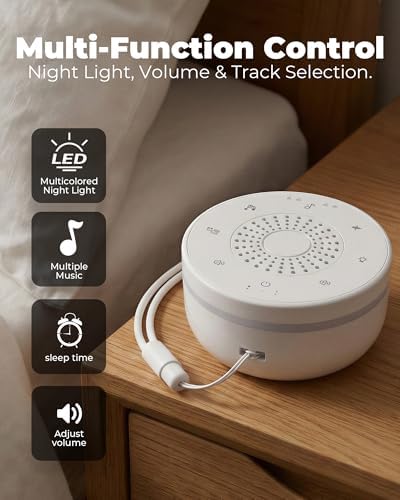 White Noise Sound Machine for Sleep, Portable White Noise Sound Machine - Image 3