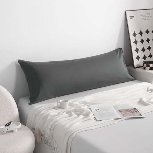 NTBAY Cotton Body Pillowcases, Dark Grey - Image 4