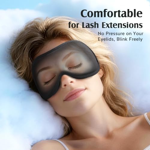YFONG Sleep Mask Women Men for Lash Extension, Breathable Bamboo Viscose - Image 2