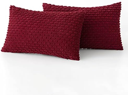 MIULEE Christmas Lumbar Decorative Throw Pillow Covers 12x20 Burgundy - Image 6