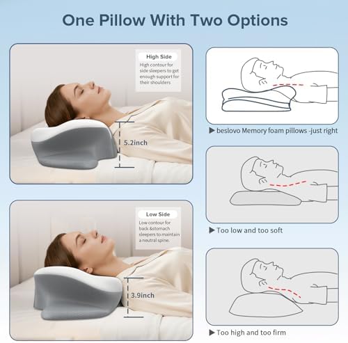Cervical Neck Pillow for Pain Relief, Ergonomic Side Sleeper Pillow for Sleeping - Image 5