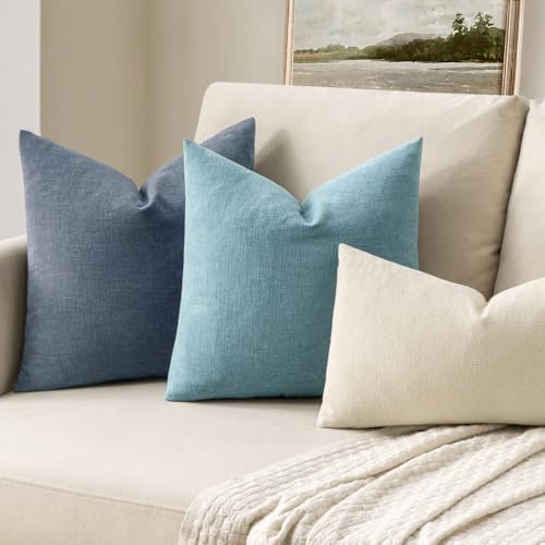 MIULEE Smoke Blue Chenille Couch Throw Pillow Covers - Image 2