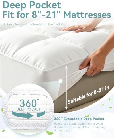 Mattress Topper, 1000 GSM Extra Thick，California King - Image 4