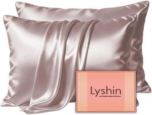 LYSHIN Silk Pillow Cases 2 Pack Standard Size by LYSHINSILKPILLOWCASES